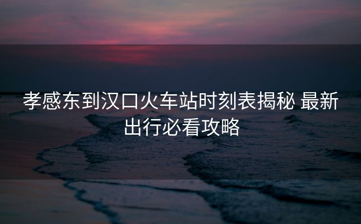 孝感東到漢口火車站時刻表揭秘 最新出行必看攻略