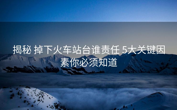 揭秘 掉下火車站臺(tái)誰(shuí)責(zé)任 5大關(guān)鍵因素你必須知道